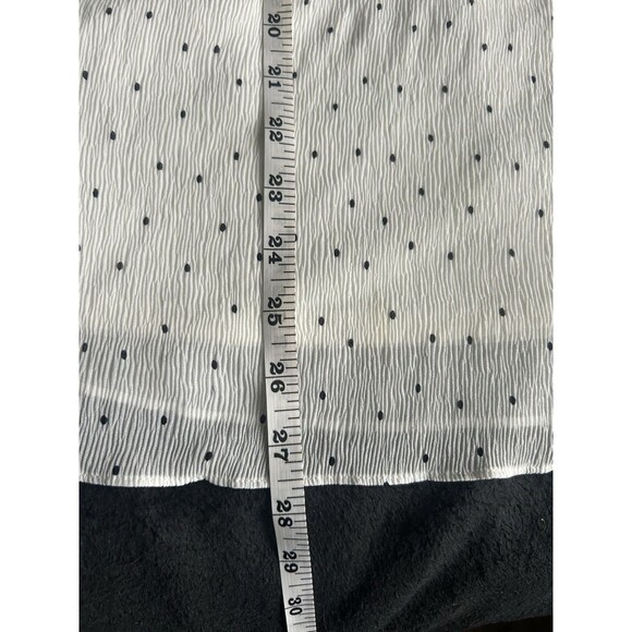 Plus Size 22/24 Long Bell Sleeve White Polka Dot Chiffon Top/blouse Lane Bryant - Picture 7 of 13